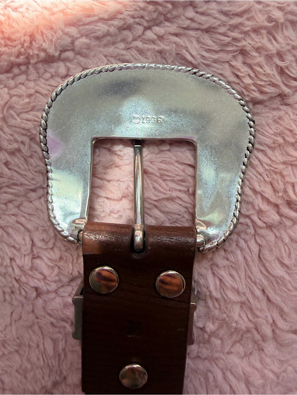 Nocona Brown Leather Western Belt w. Crystal Buckle | Embroidered | Med | NWOT - Picture 6 of 8
